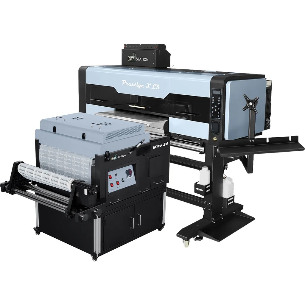Our DTF Station Prestige XL3 printer with Miro 24 shaker and curing oven
